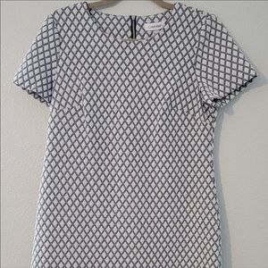NWT Calvin Klein Dress White Black Diamond Size 10